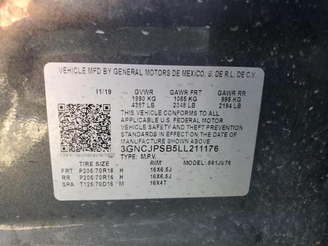 Photo 14 from auction – 2020 CHEVROLET TRAX 1LT with VIN 3GNCJPSB5LL211176