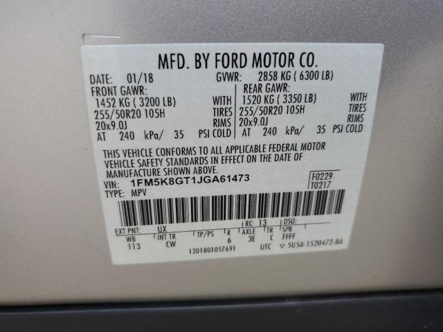 Photo 14 from auction – 2018 FORD EXPLORER S with VIN 1FM5K8GT1JGA61473