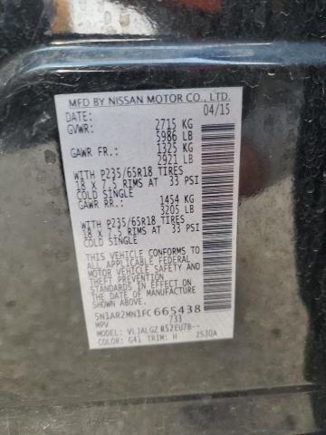 Photo 14 from auction – 2015 NISSAN PATHFINDER with VIN 5N1AR2MN1FC665438