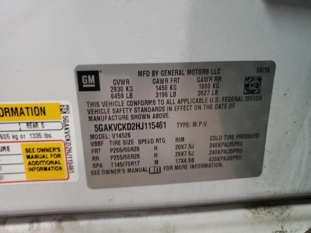 Photo 14 from auction – 2017 BUICK ENCLAVE with VIN 5GAKVCKD2HJ115461