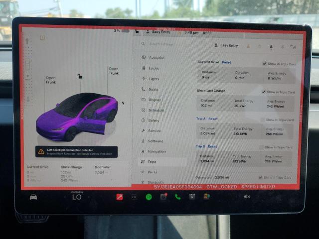 Photo 9 from auction – 2025 TESLA MODEL 3 with VIN 5YJ3E1EA0SF934394