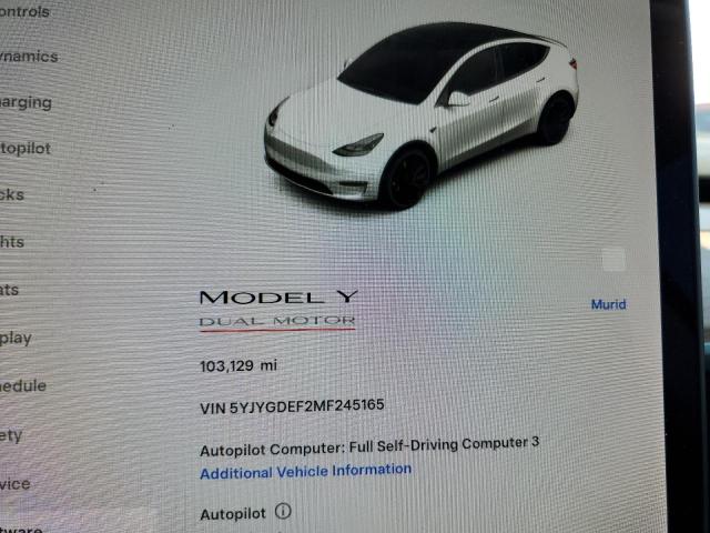 صورة رقم 9 من المزاد - 2021 TESLA MODEL Y مع VIN 5YJYGDEF2MF245165