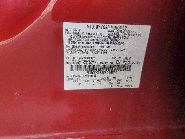 Photo 14 from auction – 2014 FORD FLEX SEL with VIN 2FMGK5C83EBD14802
