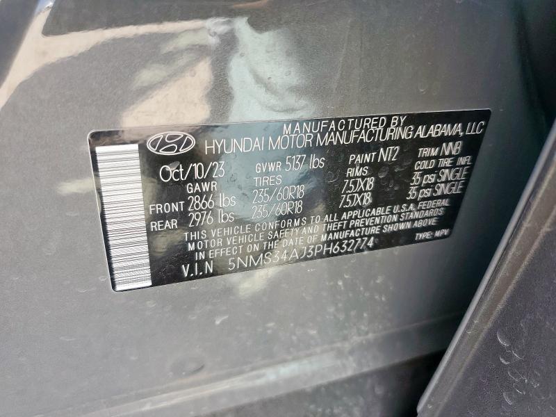 Photo 14 from auction – 2023 HYUNDAI SANTA FE S with VIN 5NMS34AJ3PH632774