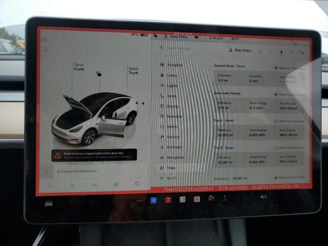 Photo 9 from auction – 2024 TESLA MODEL Y with VIN 7SAYGDEE0RA259547