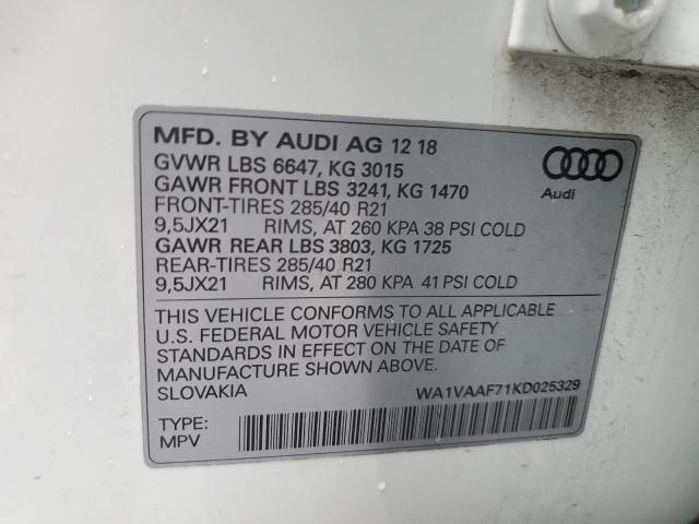 Photo 14 from auction – 2019 AUDI Q7 PRESTIG with VIN WA1VAAF71KD025329
