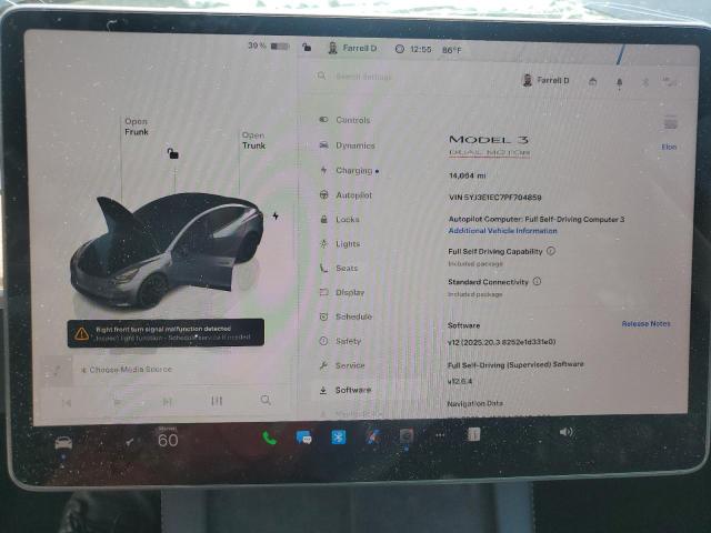 Photo 9 from auction – 2023 TESLA MODEL 3 with VIN 5YJ3E1EC7PF704859