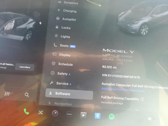 Photo 9 from auction – 2021 TESLA MODEL Y with VIN 5YJYGDEE4MF067475
