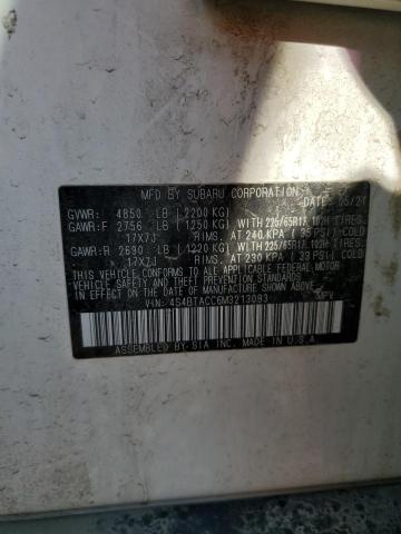 Photo 14 from auction – 2021 SUBARU OUTBACK PR with VIN 4S4BTACC6M3213093