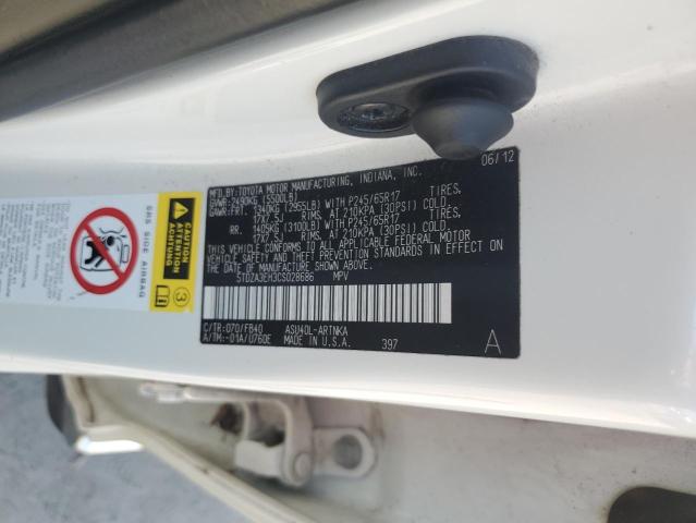 Photo 14 from auction – 2012 TOYOTA HIGHLANDER with VIN 5TDZA3EH3CS028686