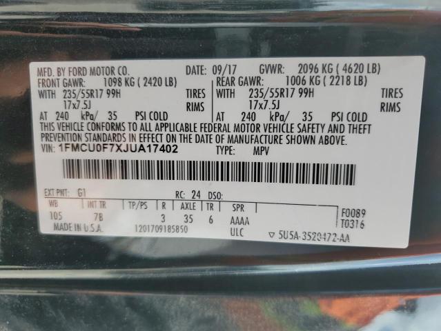 Photo 14 from auction – 2018 FORD ESCAPE S with VIN 1FMCU0F7XJUA17402