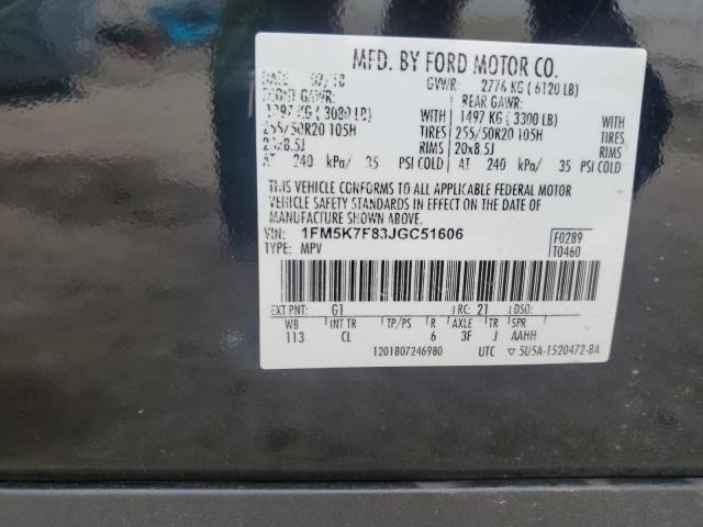 Photo 14 from auction – 2018 FORD EXPLORER L with VIN 1FM5K7F83JGC51606