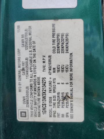 Photo 14 from auction – 1999 CHEVROLET BLAZER with VIN 1GNCS13W3X2134276