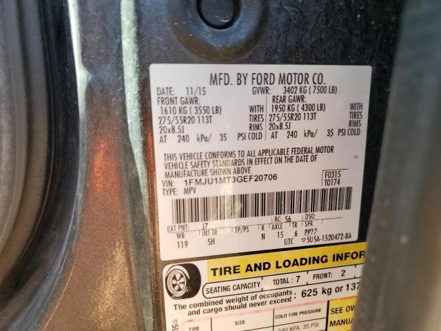 Photo 14 from auction – 2016 FORD EXPEDITION with VIN 1FMJU1MT3GEF20706