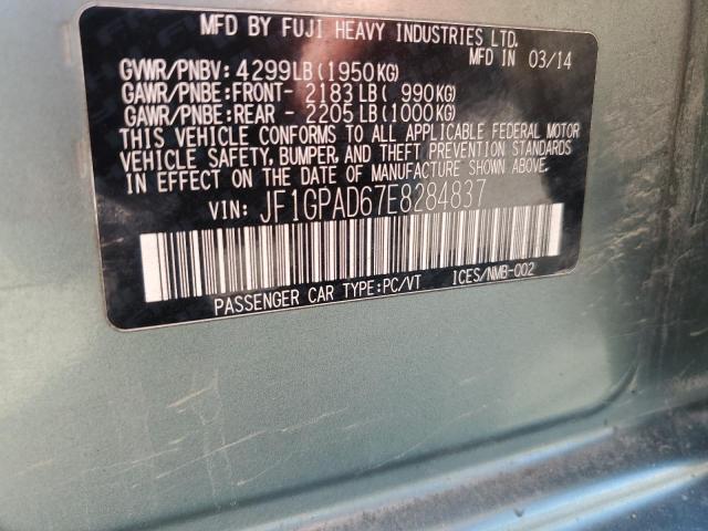 Photo 14 from auction – 2014 SUBARU IMPREZA PR with VIN JF1GPAD67E8284837