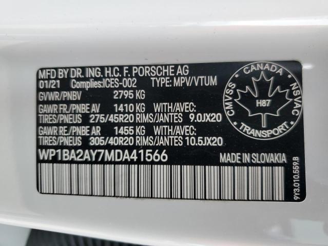 Photo 14 from auction – 2021 PORSCHE CAYENNE CO with VIN WP1BA2AY7MDA41566