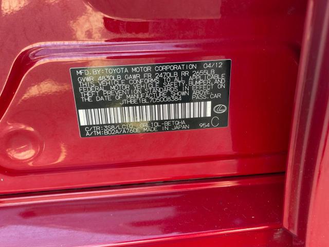 Photo 10 from auction – 2013 LEXUS GS 350 with VIN JTHBE1BL7D5008384