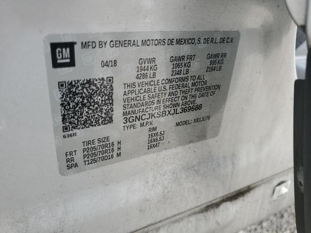 Photo 14 from auction – 2018 CHEVROLET TRAX LS with VIN 3GNCJKSBXJL369688