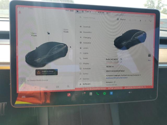 Photo 9 from auction – 2021 TESLA MODEL 3 with VIN 5YJ3E1EC0MF976021