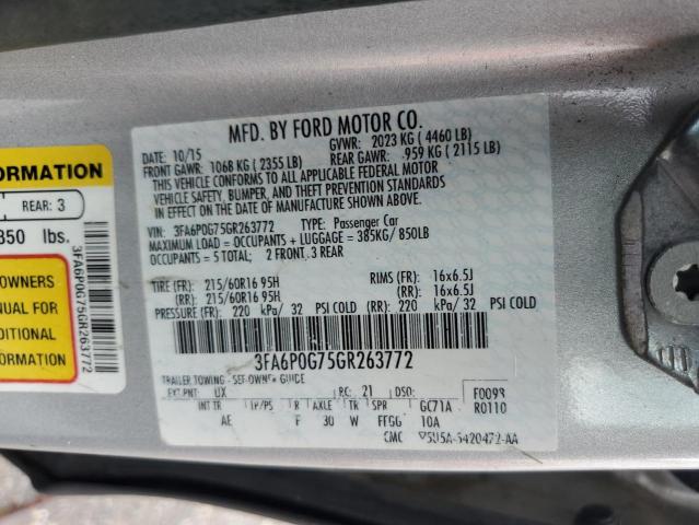 Photo 14 from auction – 2016 FORD FUSION S with VIN 3FA6P0G75GR263772