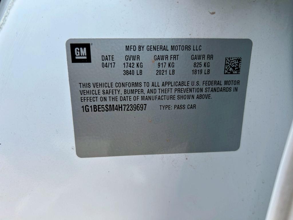Photo 10 from auction – 2017 CHEVROLET CRUZE LT with VIN 1G1BE5SM4H7239697