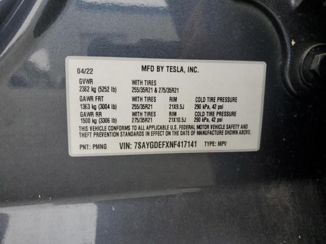 Photo 14 from auction – 2022 TESLA MODEL Y with VIN 7SAYGDEFXNF417141