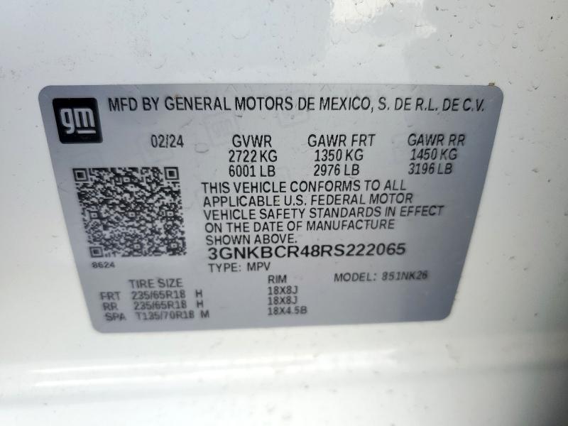 Photo 14 from auction – 2024 CHEVROLET BLAZER 2LT with VIN 3GNKBCR48RS222065