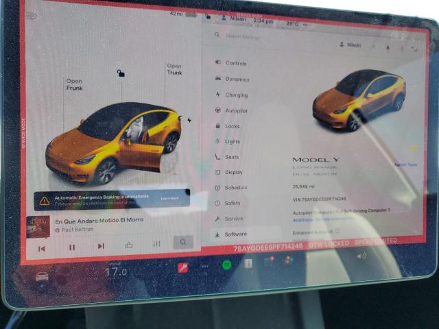 Photo 9 from auction – 2023 TESLA MODEL Y with VIN 7SAYGDEE5PF714246