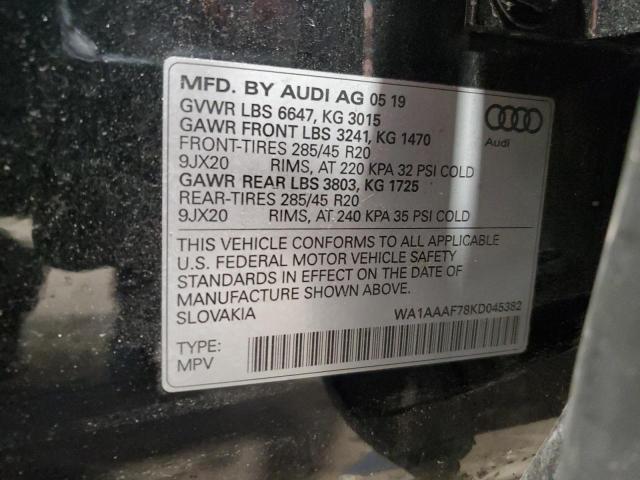 Photo 14 from auction – 2019 AUDI Q7 PREMIUM with VIN WA1AAAF78KD045382