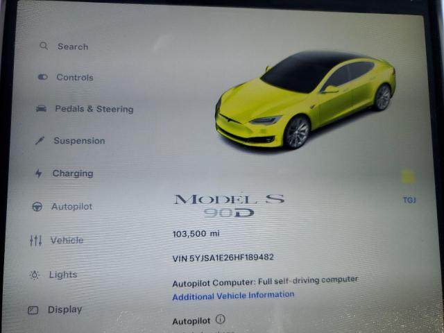 Photo 9 from auction – 2017 TESLA MODEL S with VIN 5YJSA1E26HF189482