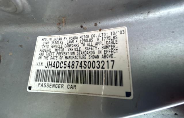Photo 10 from auction – 2004 ACURA RSX with VIN JH4DC54874S003217