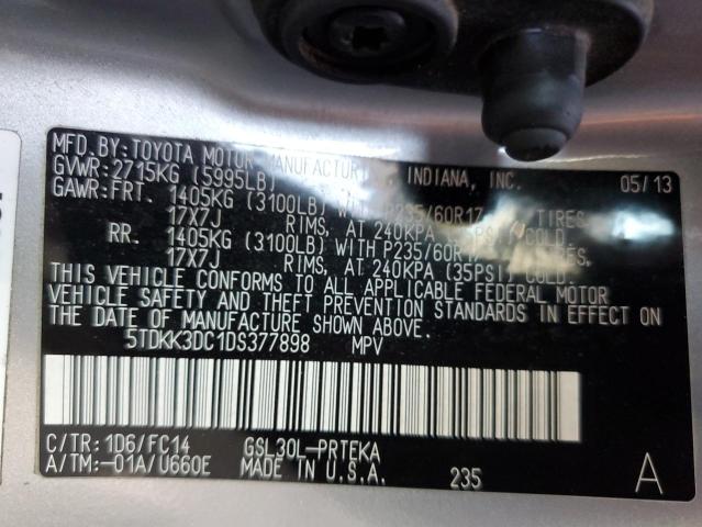 Photo 14 from auction – 2013 TOYOTA SIENNA LE with VIN 5TDKK3DC1DS377898