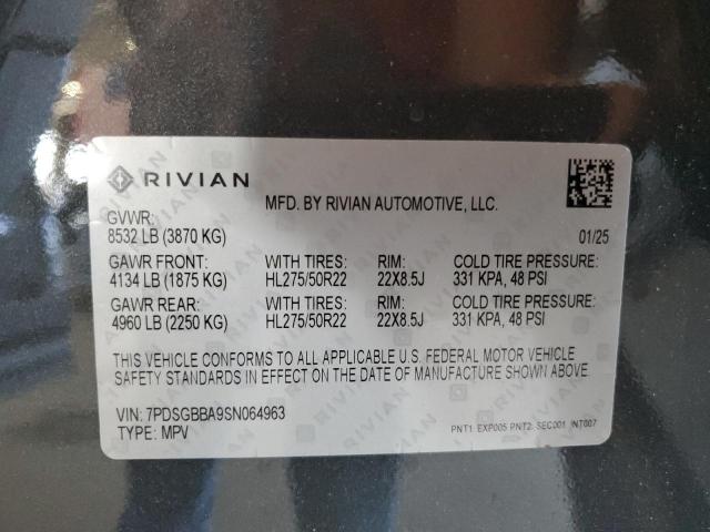 Photo 14 from auction – 2025 RIVIAN R1S ADVENT with VIN 7PDSGBBA9SN064963