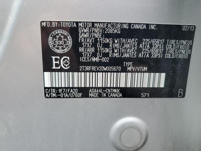 Photo 14 from auction – 2013 TOYOTA RAV4 XLE with VIN 2T3RFREV2DW005670