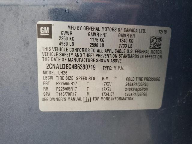 Photo 14 from auction – 2011 CHEVROLET EQUINOX LT with VIN 2CNALDEC4B6330719
