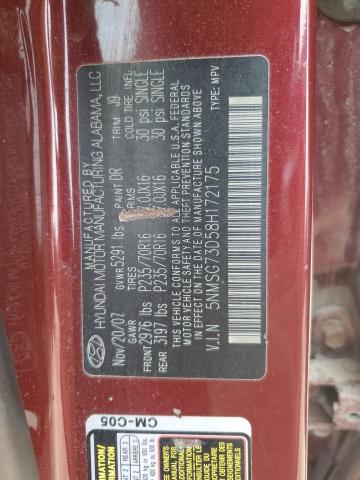 Photo 14 from auction – 2008 HYUNDAI SANTA FE G with VIN 5NMSG73D58H172175