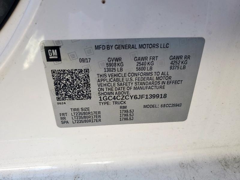 Photo 14 from auction – 2018 CHEVROLET SILVERADO with VIN 1GC4CZCY6JF139918