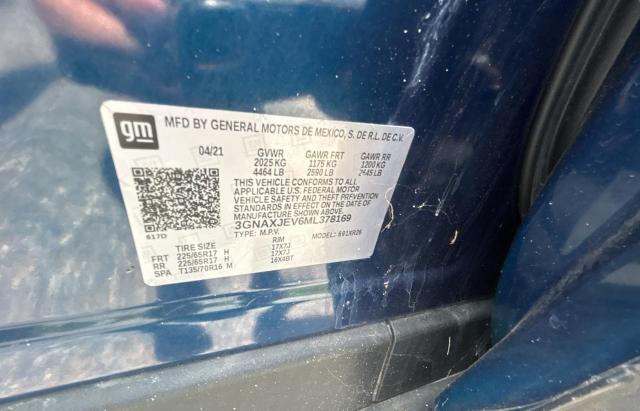 Photo 10 from auction – 2021 CHEVROLET EQUINOX LT with VIN 3GNAXJEV6ML378169