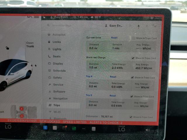 Photo 9 from auction – 2019 TESLA MODEL 3 with VIN 5YJ3E1EB1KF511901
