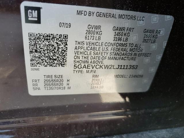 Photo 14 from auction – 2020 BUICK ENCLAVE AV with VIN 5GAEVCKW2LJ111353