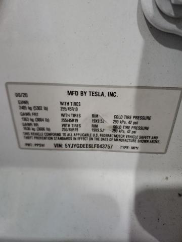 Photo 14 from auction – 2020 TESLA MODEL Y with VIN 5YJYGDEE6LF043757
