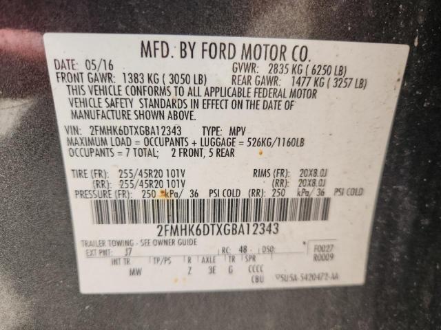 Photo 14 from auction – 2016 FORD FLEX LIMIT with VIN 2FMHK6DTXGBA12343
