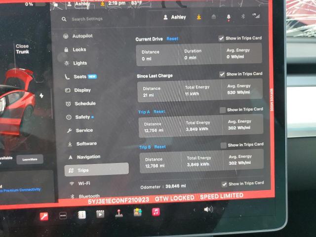 Photo 9 from auction – 2022 TESLA MODEL 3 with VIN 5YJ3E1EC0NF210923