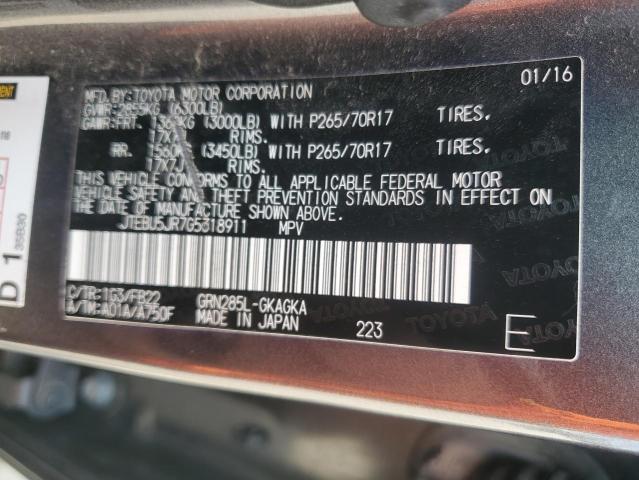 Photo 14 from auction – 2016 TOYOTA 4RUNNER SR with VIN JTEBU5JR7G5318911