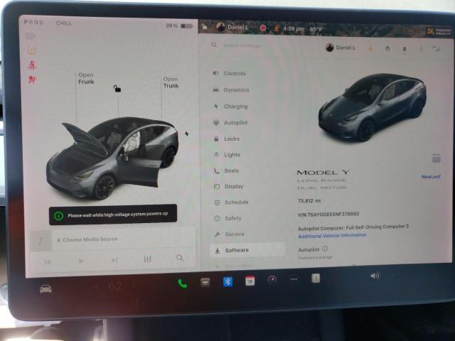 Photo 9 from auction – 2022 TESLA MODEL Y with VIN 7SAYGDEE0NF378583