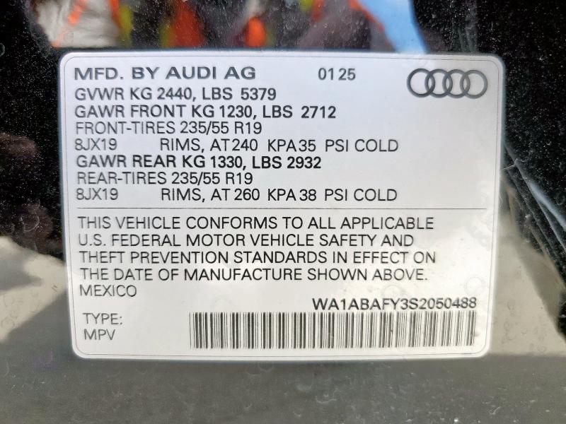 Photo 14 from auction – 2025 AUDI Q5 PREMIUM with VIN WA1ABAFY3S2050488
