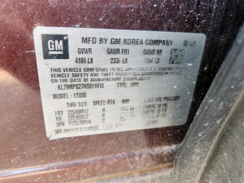 Photo 14 from auction – 2022 CHEVROLET TRAILBLAZER LT with VIN KL79MPS27NB011010