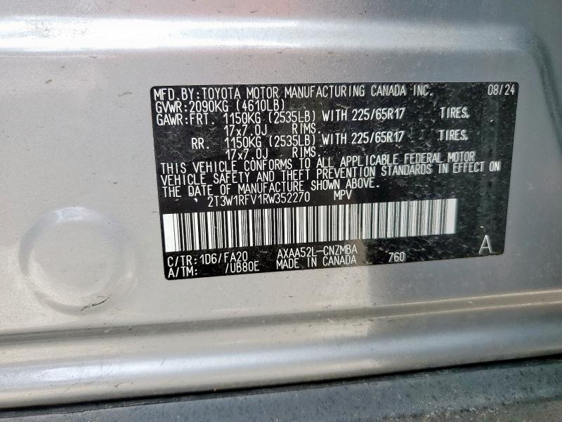 Photo 14 from auction – 2024 TOYOTA RAV4 XLE with VIN 2T3W1RFV1RW352270