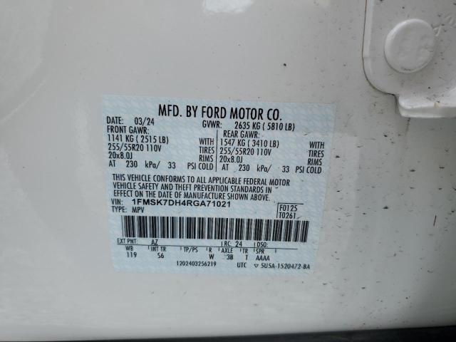 Photo 14 from auction – 2024 FORD EXPLORER X with VIN 1FMSK7DH4RGA71021