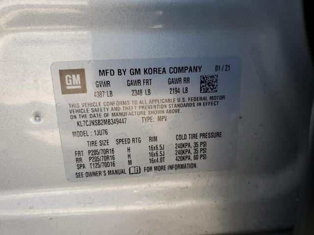 Photo 14 from auction – 2021 CHEVROLET TRAX LS with VIN KL7CJNSB2MB349447